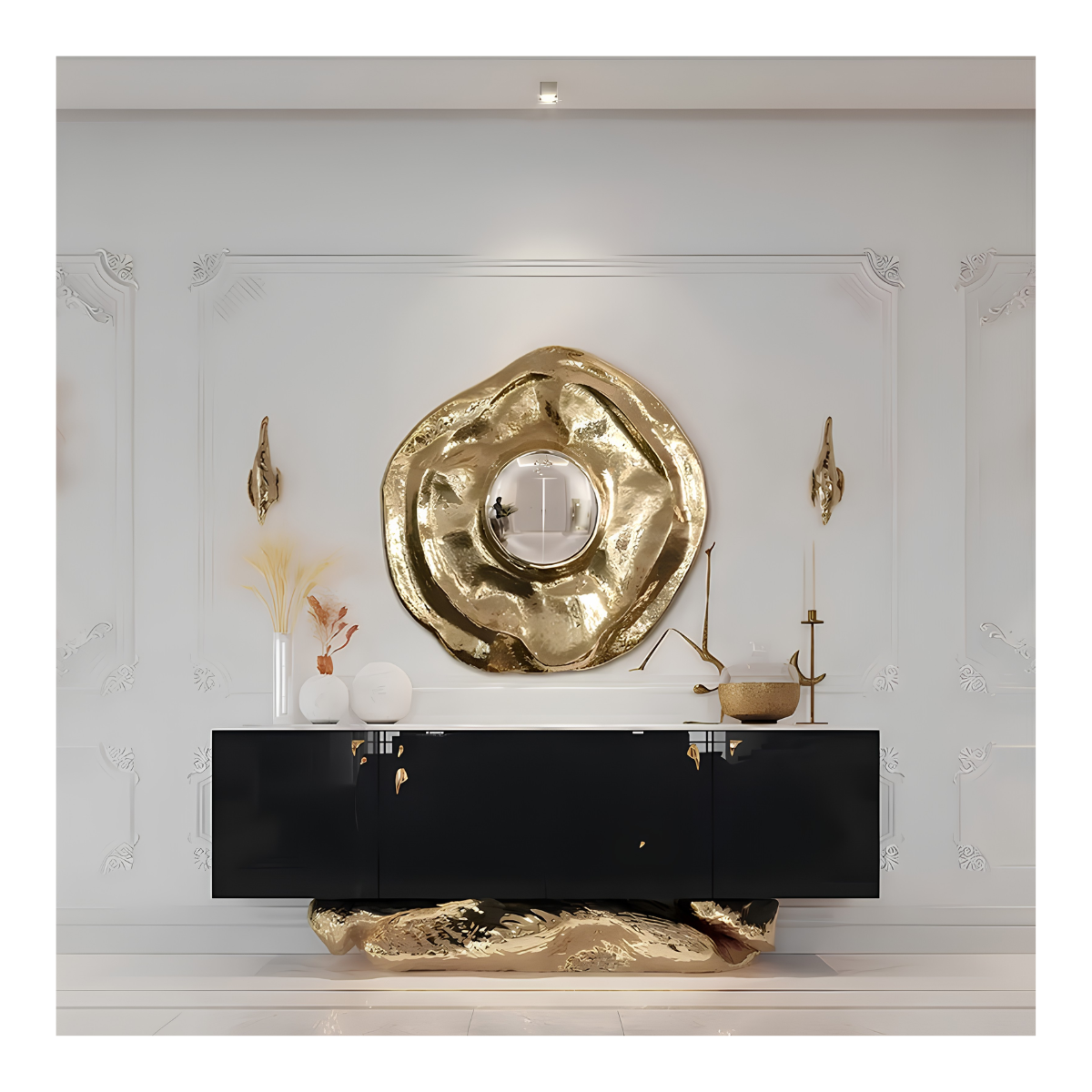 Molten Gold Cabinet Console